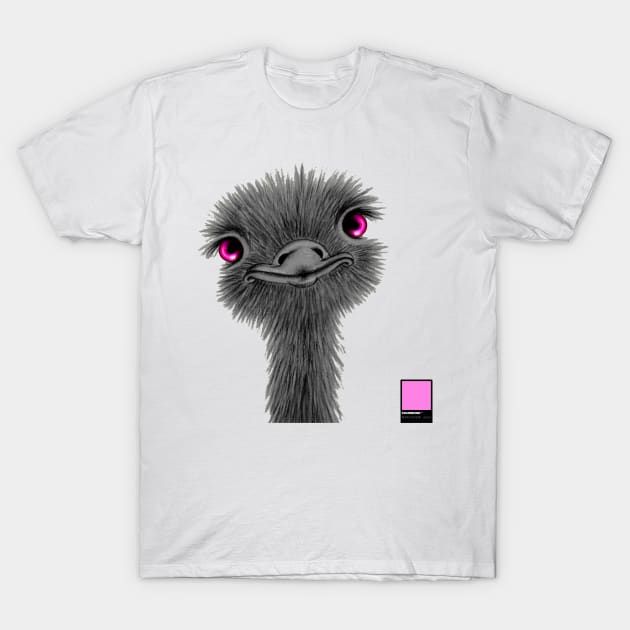 OSTRICH PINK - black card  by COLORBLIND WorldView T-Shirt by DREAM SIGNED Collection